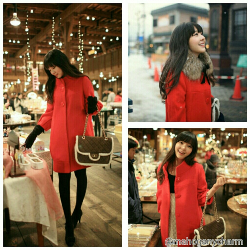 Lava Orange Fashion Coat